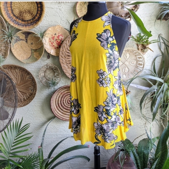 Free People M Paint The Sun Slip Yellow Mini Dress - Picture 5 of 16